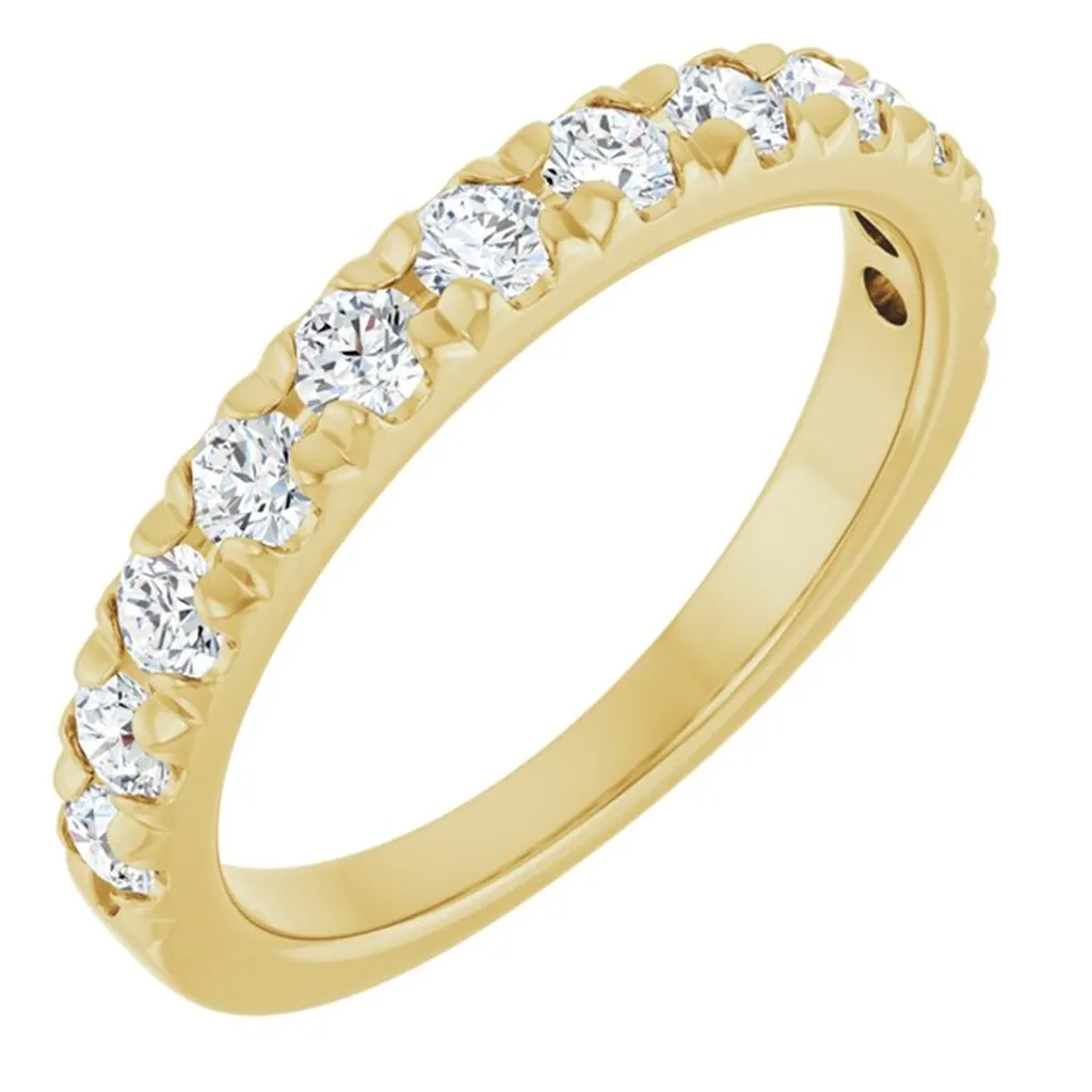 14K White Gold 0.50ctw French Pave Diamond Wedding Band
