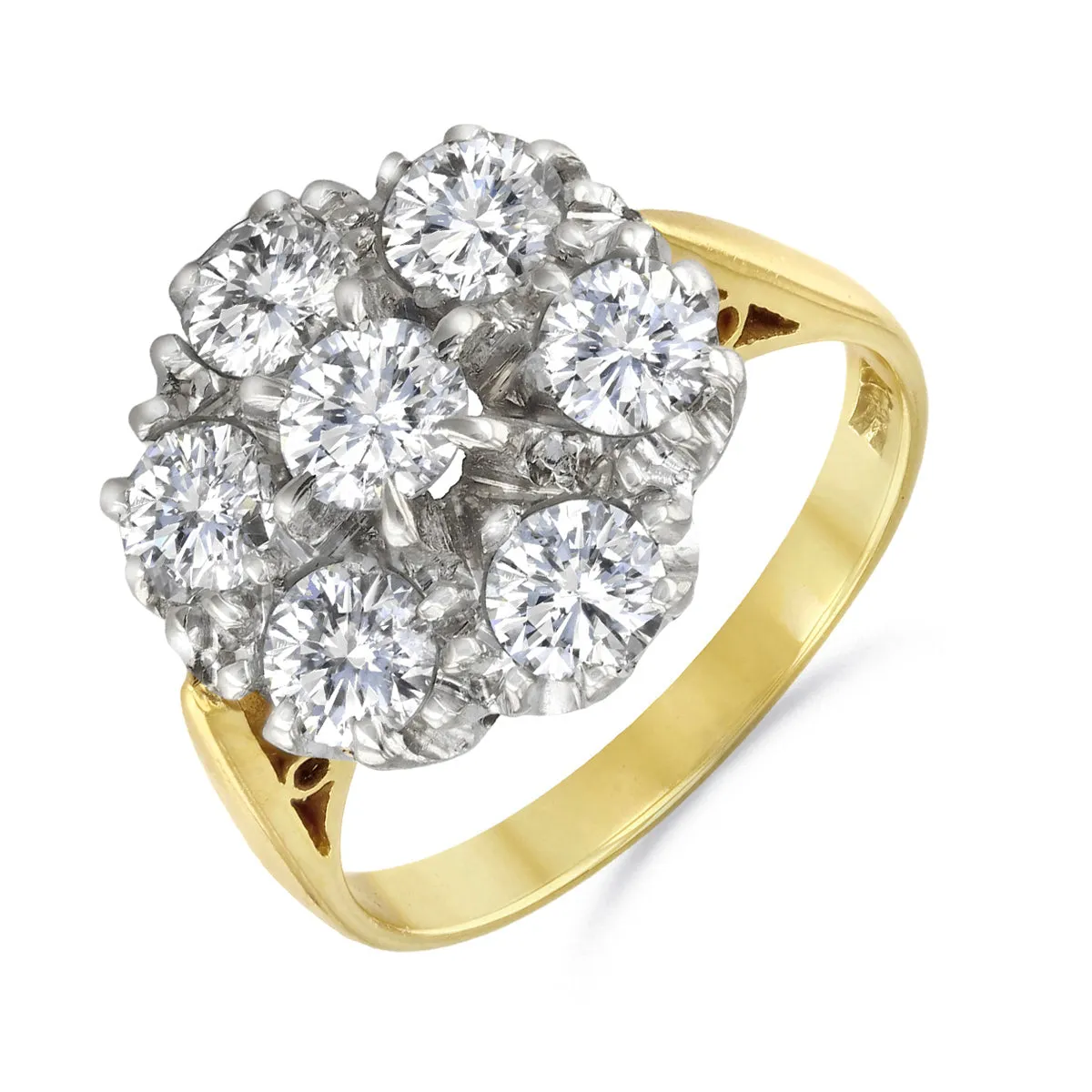 1.82ct Brilliant Cut Diamond Cluster Ring | Pre-Loved | 18K Yellow Gold
