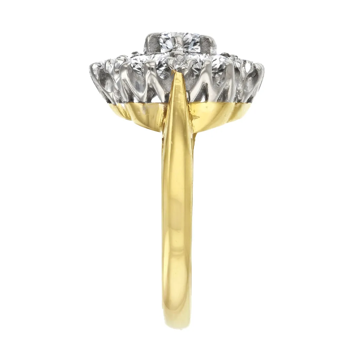 1.82ct Brilliant Cut Diamond Cluster Ring | Pre-Loved | 18K Yellow Gold