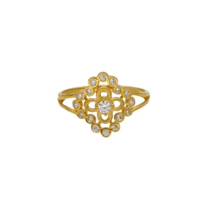 22K Yellow Gold & CZ Ring (2.6gm)