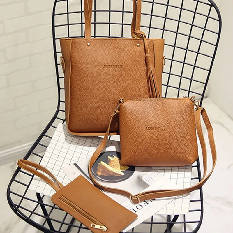 3 Pcs PU Leather Handbags Female Bag bolsa luxury crossbody bolsas clutches sac designer cross messenger mini famous femme purse