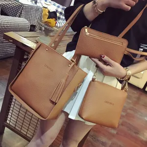 3 Pcs PU Leather Handbags Female Bag bolsa luxury crossbody bolsas clutches sac designer cross messenger mini famous femme purse