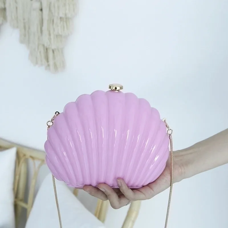 Abs Solid Color Shell Evening Bags