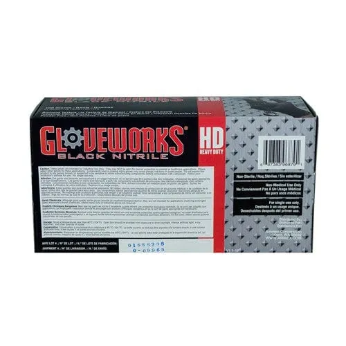 AMMEX® Gloveworks® HD Black Nitrile Powder Free Industrial Gloves