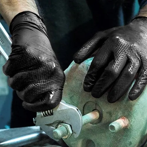 AMMEX® Gloveworks® HD Black Nitrile Powder Free Industrial Gloves