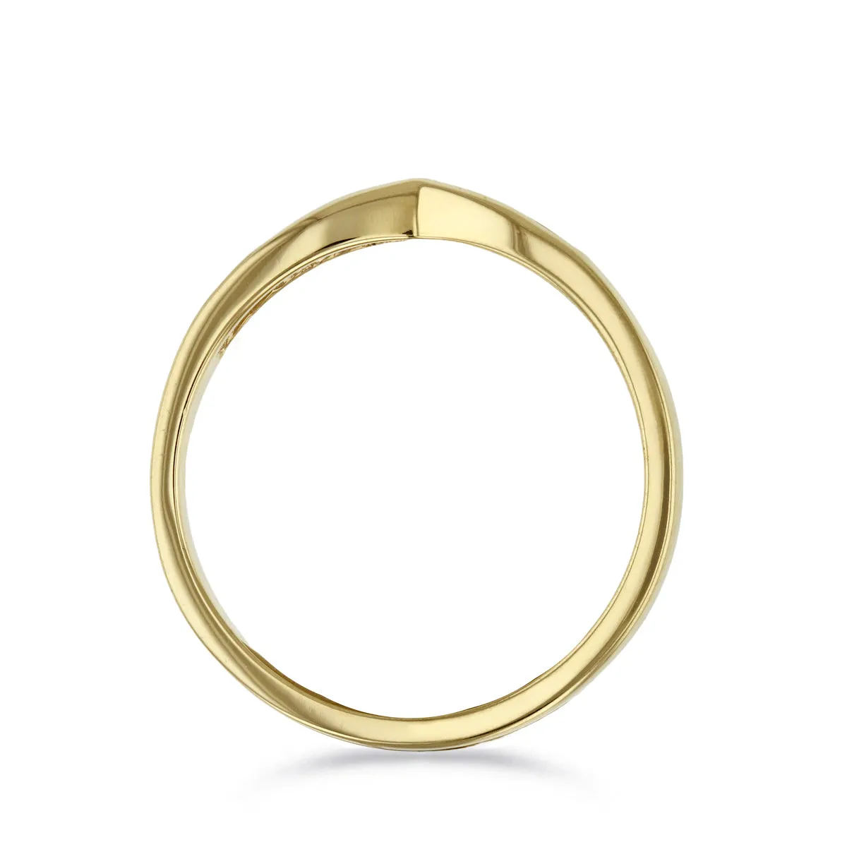 Bijou Collection 0.06ct Emerald and Diamond Wishbone Ring | 9K Yellow Gold