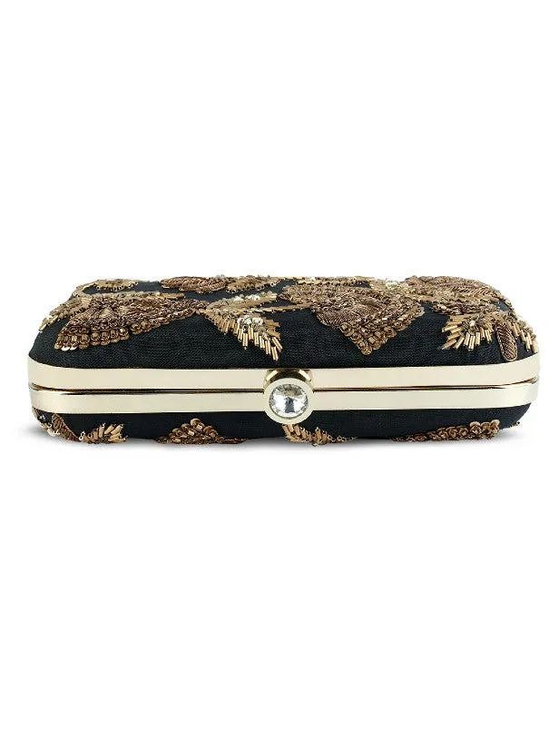 Black Is Black Zardosi Clutch Bag