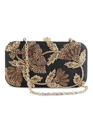 Black Is Black Zardosi Clutch Bag
