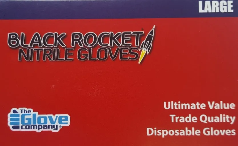 BLACK ROCKET NITRILE  GLOVES SIZE LARGE