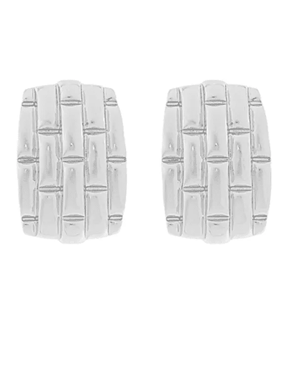 Brick Pattern Clip-On Earrings