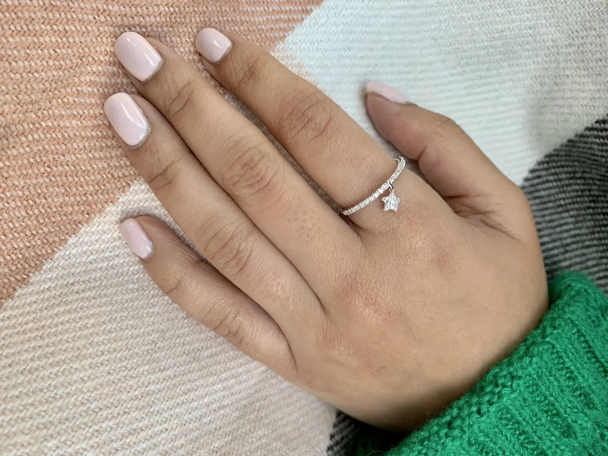 Celestial Sparkle Diamond Charm Ring in 925 Sterling Silver