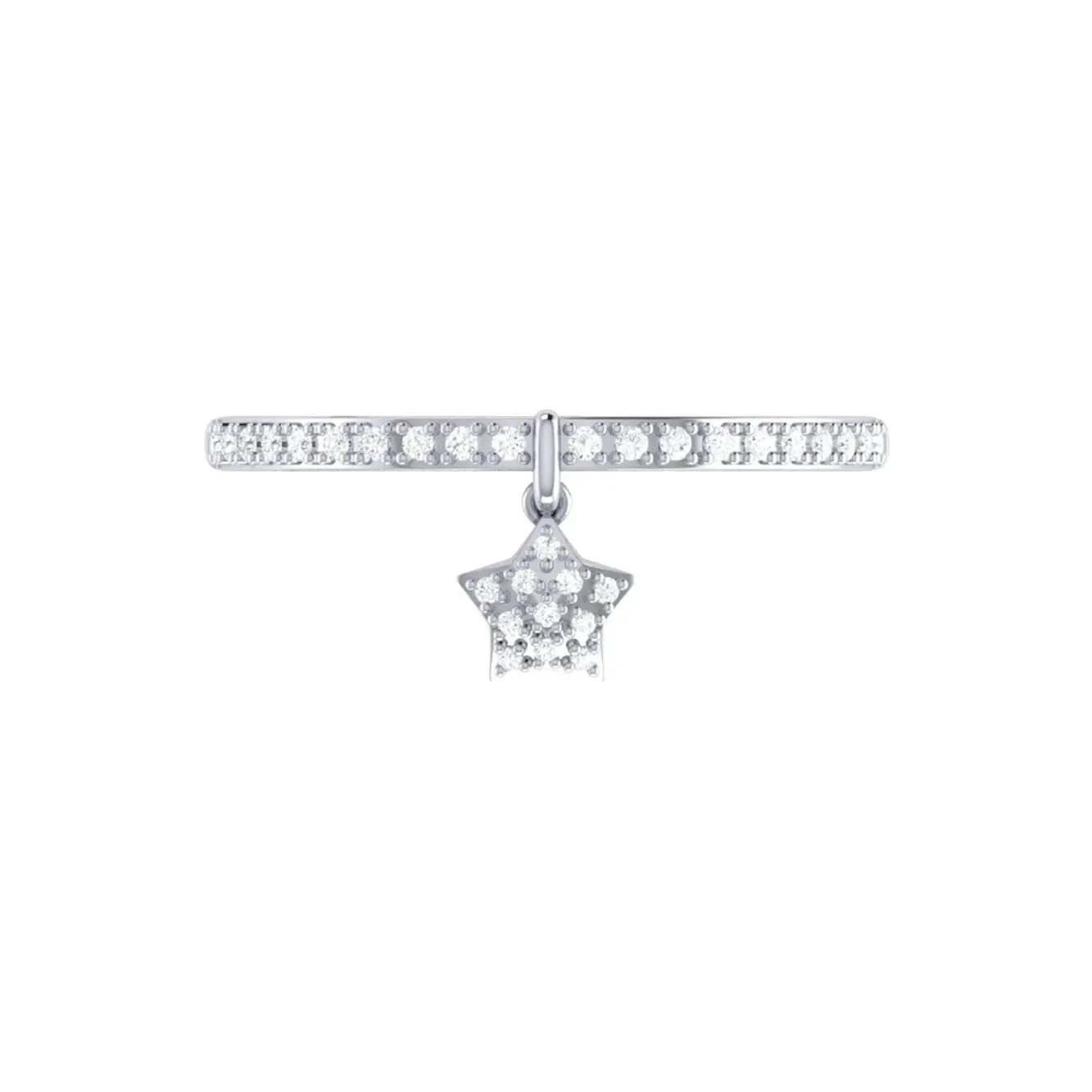 Celestial Sparkle Diamond Charm Ring in 925 Sterling Silver