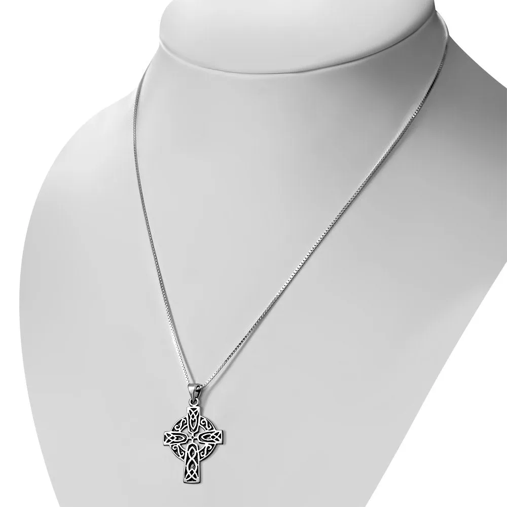 Celtic Trinity Cross Pendant - Sterling Silver
