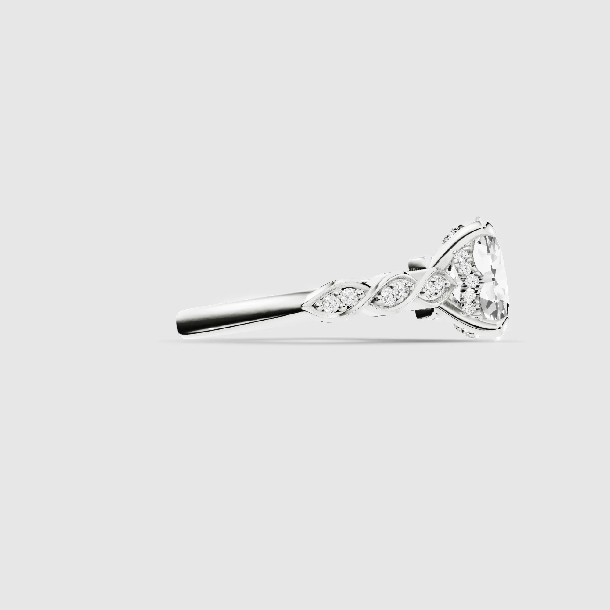 Classic Halo Solitaire Ring-Oval