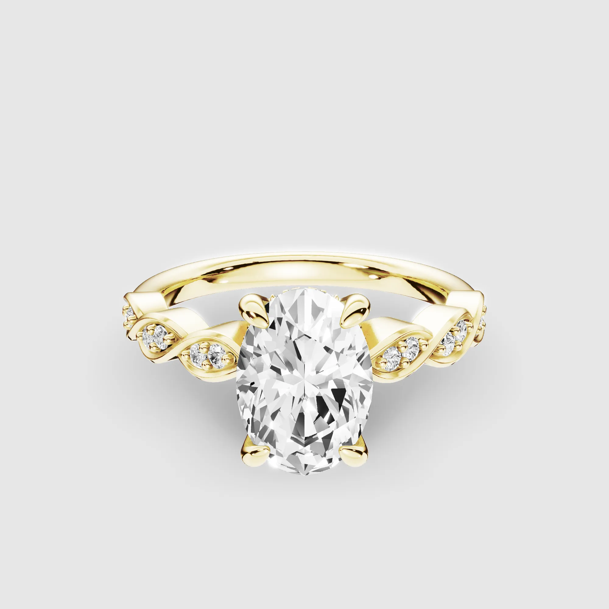 Classic Halo Solitaire Ring-Oval