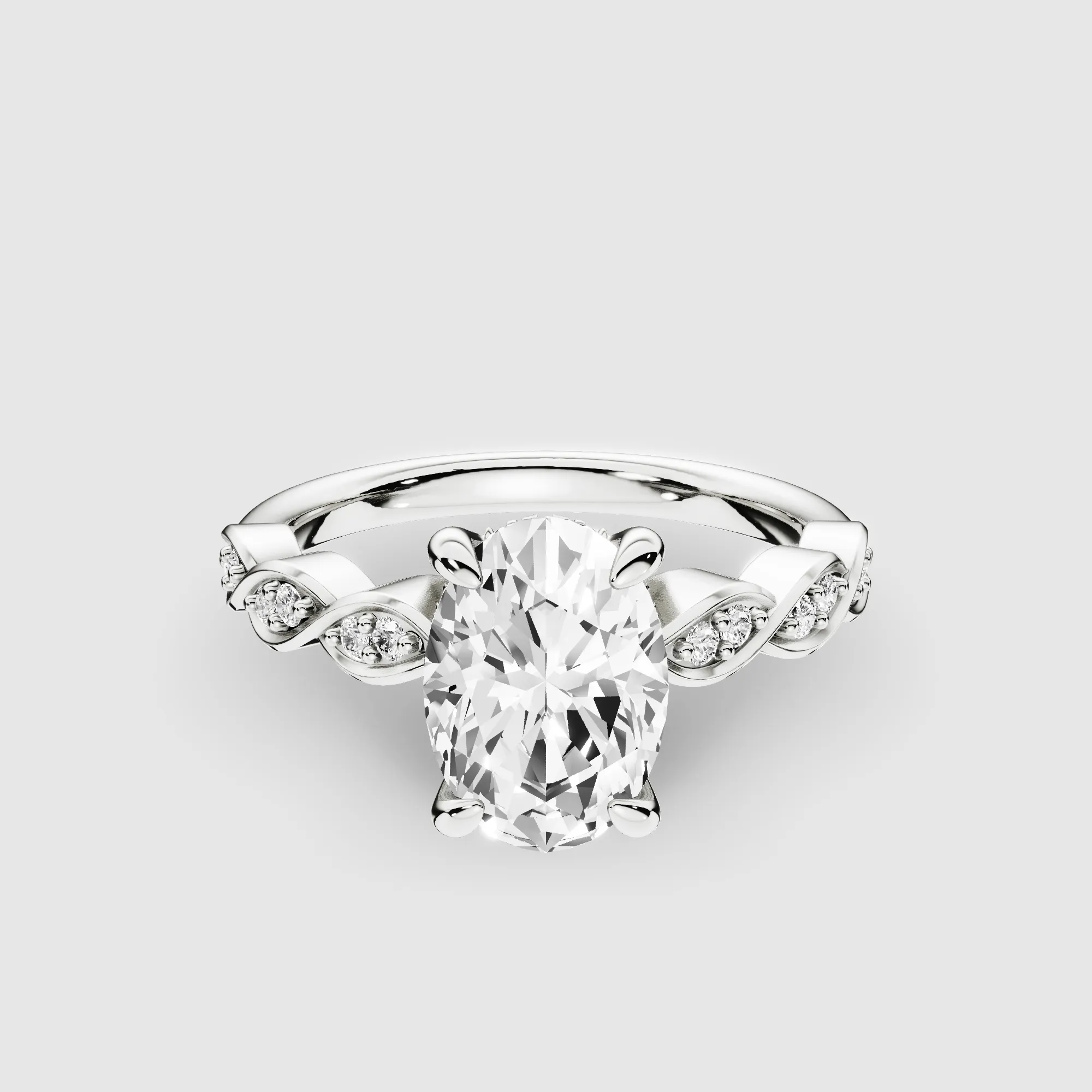 Classic Halo Solitaire Ring-Oval