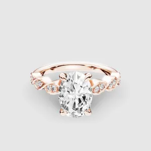 Classic Halo Solitaire Ring-Oval