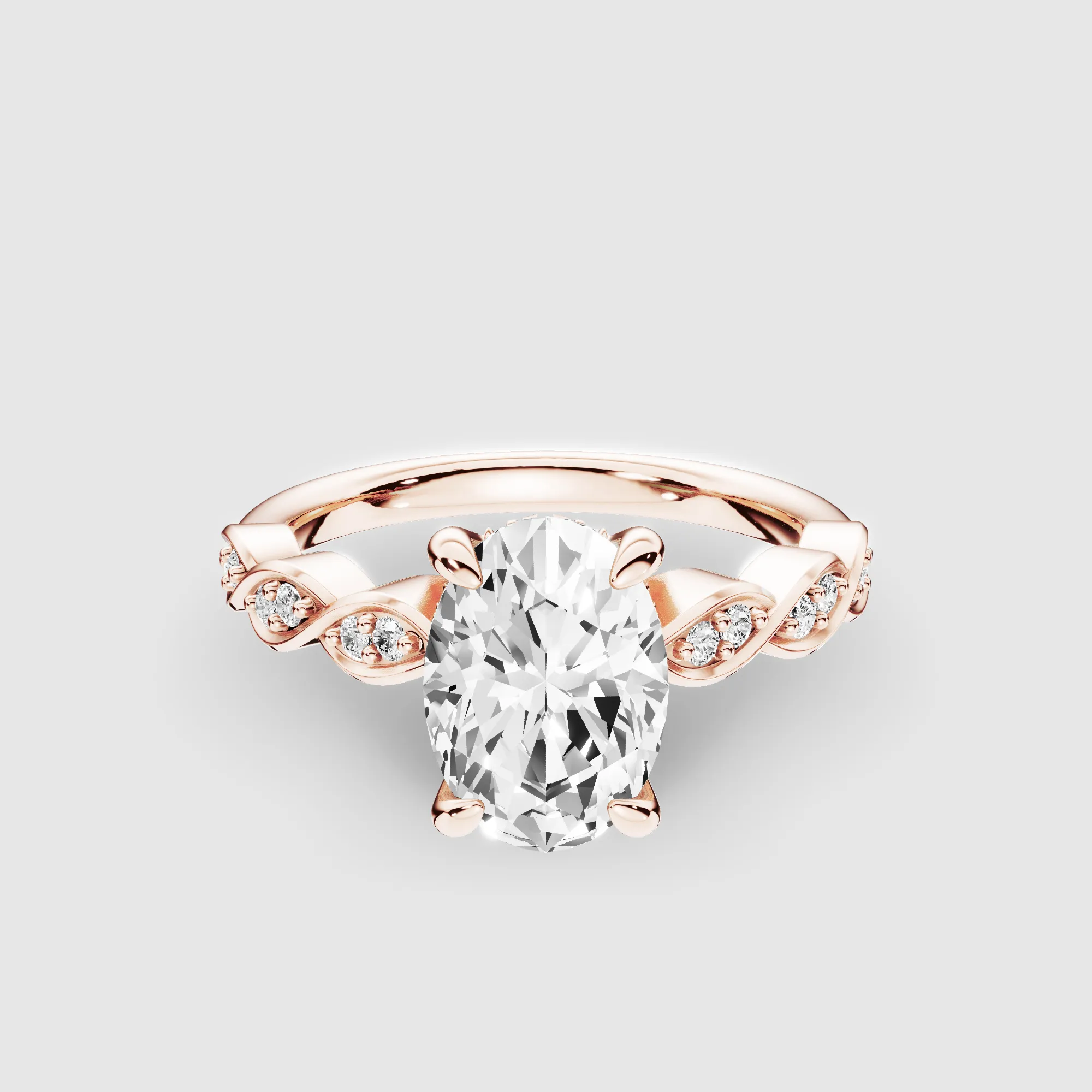 Classic Halo Solitaire Ring-Oval