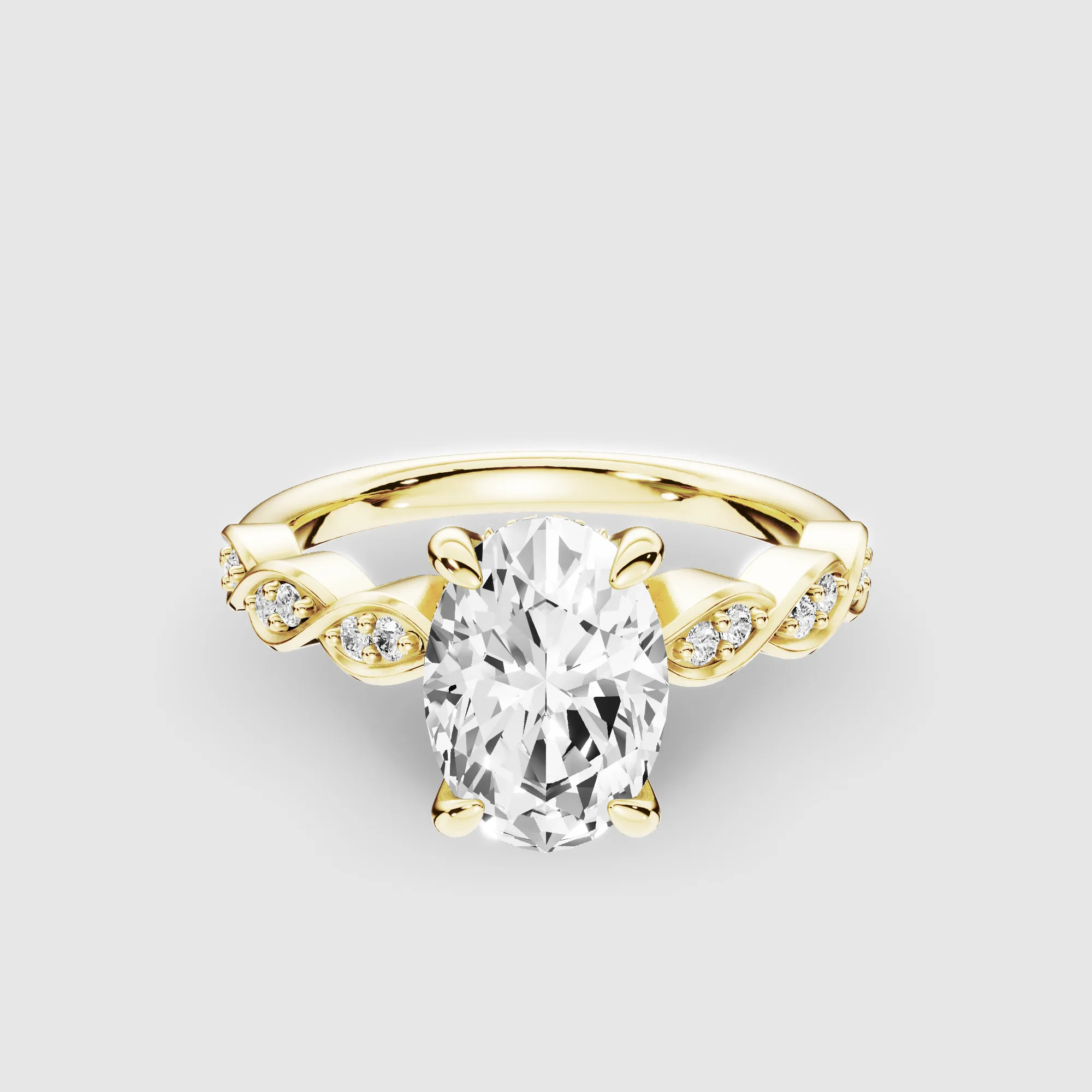 Classic Halo Solitaire Ring-Oval