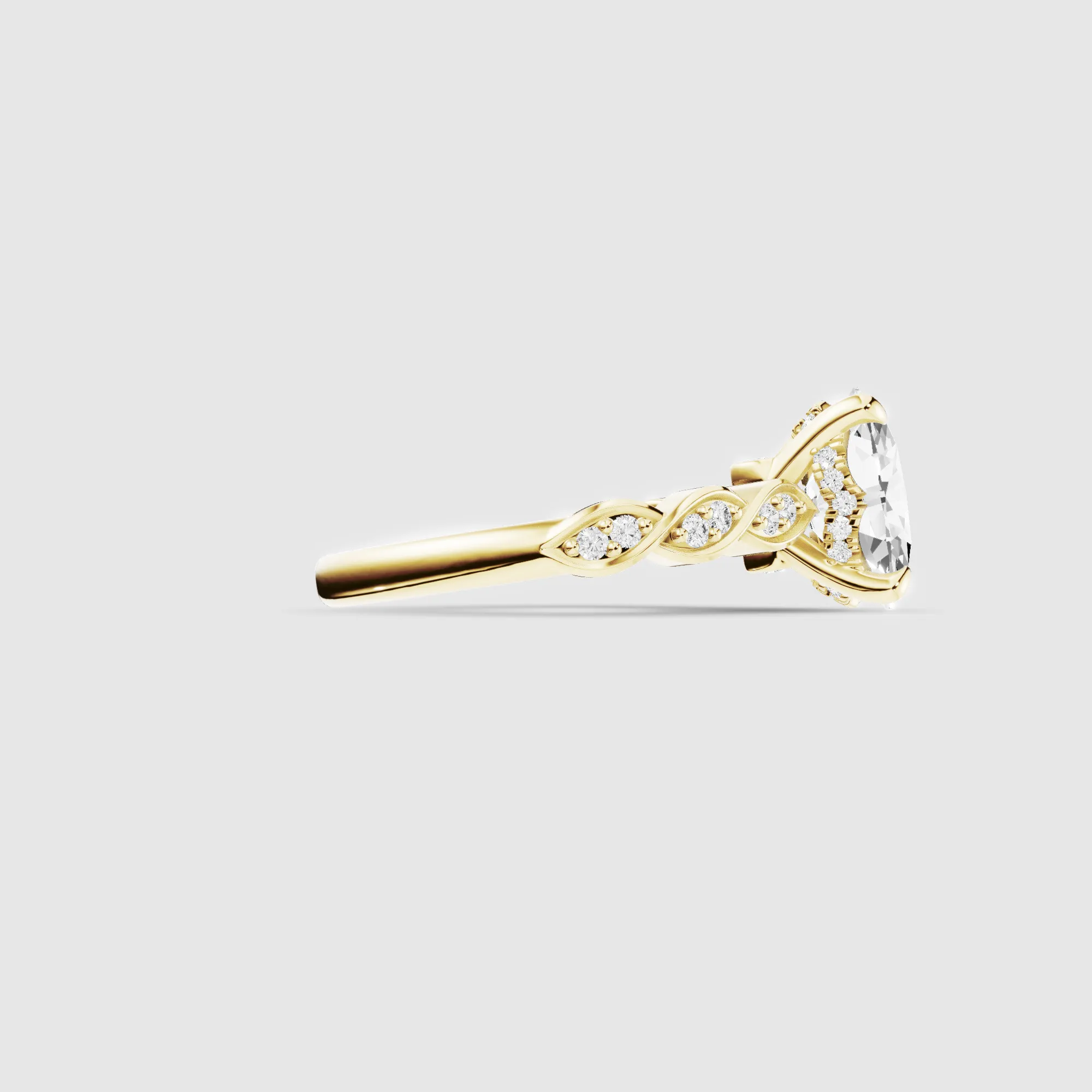 Classic Halo Solitaire Ring-Oval
