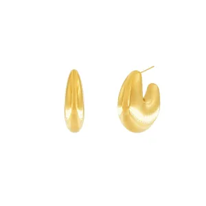Courage Waterproof Ellipse Statement Earring 18K Gold Plating