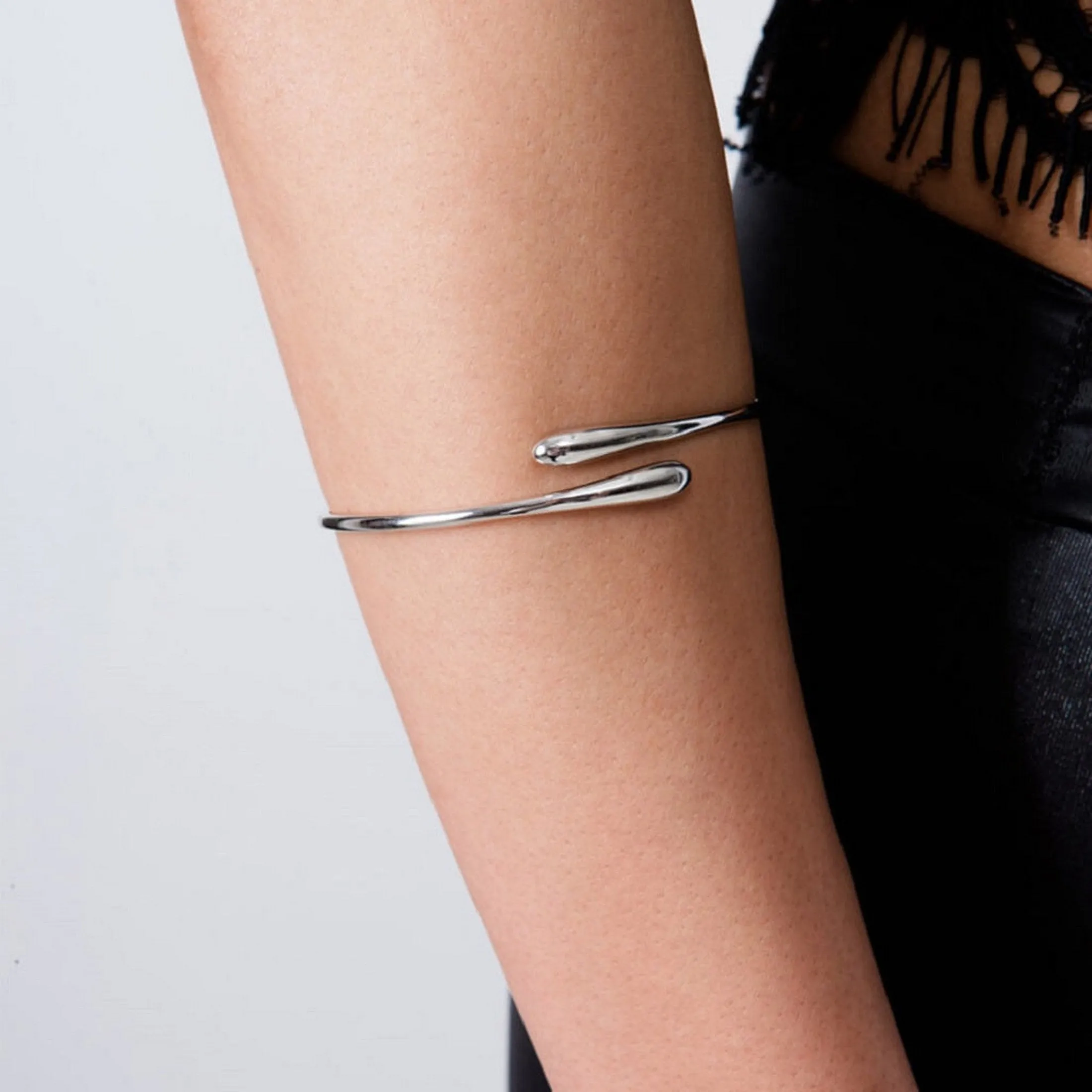 Cross Open Drop Bangle