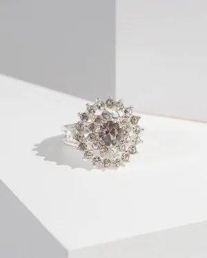 Crystal Multi Halo Ring