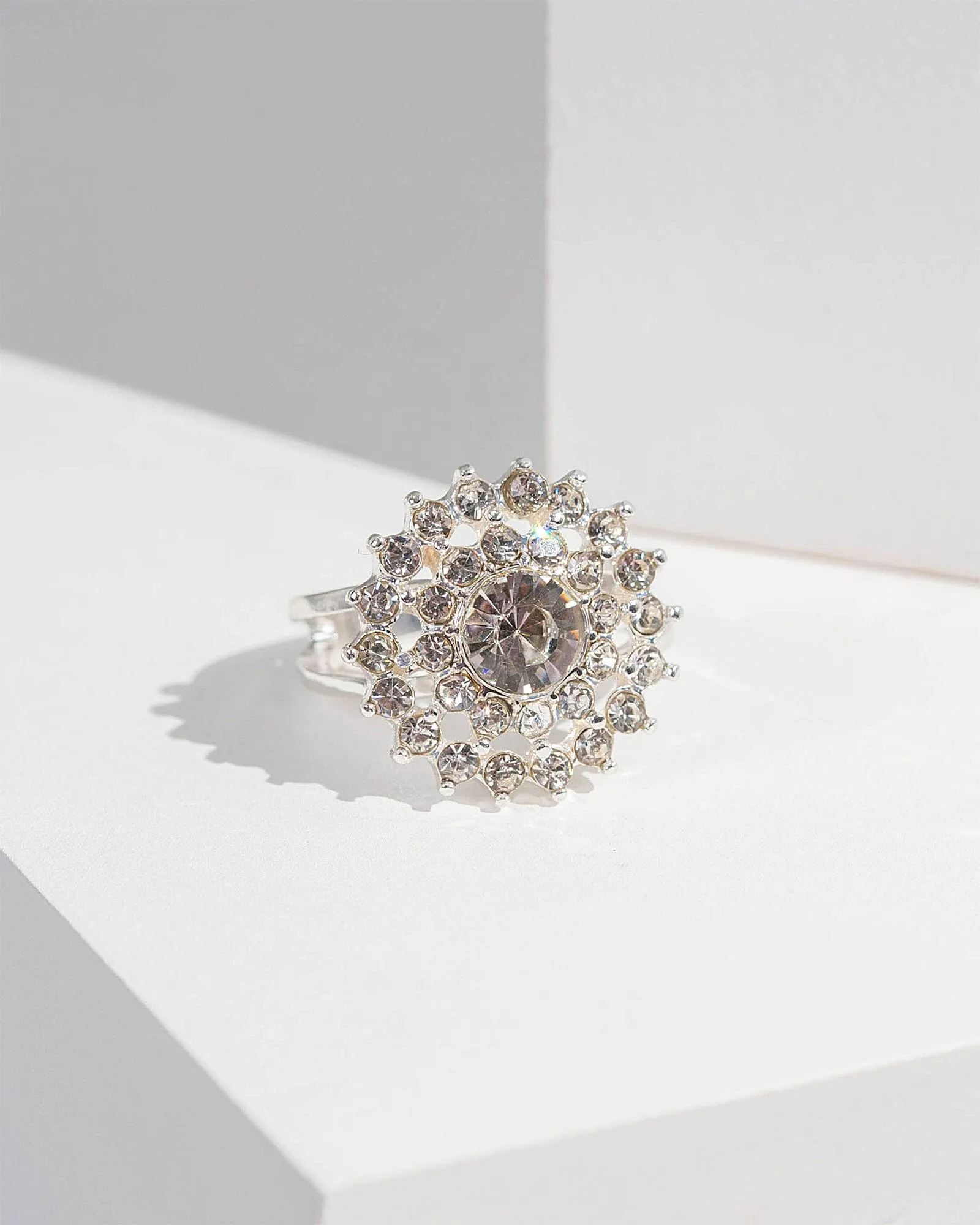 Crystal Multi Halo Ring