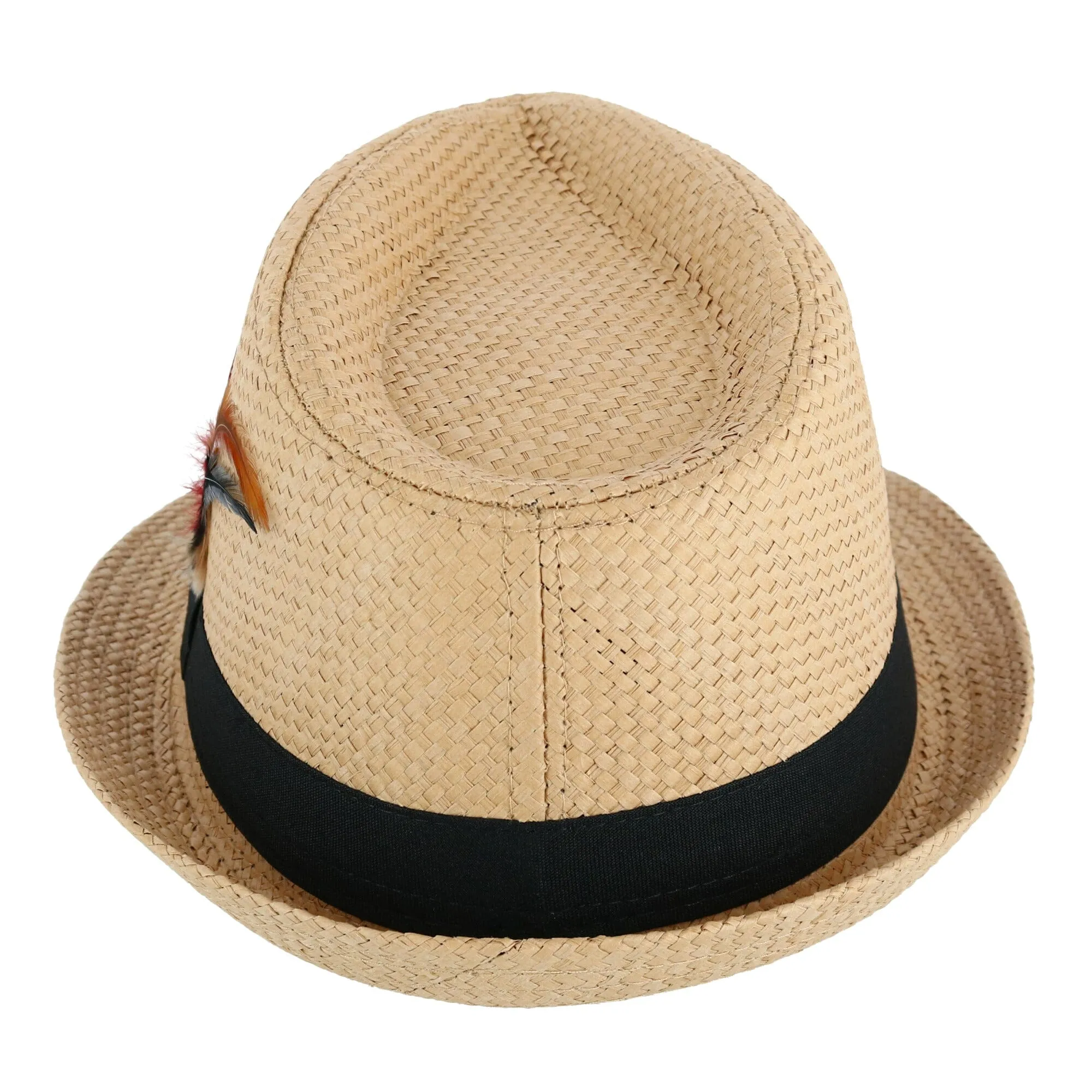 CTM® Westend Men's Vented Fedora Trilby Hat with Feather