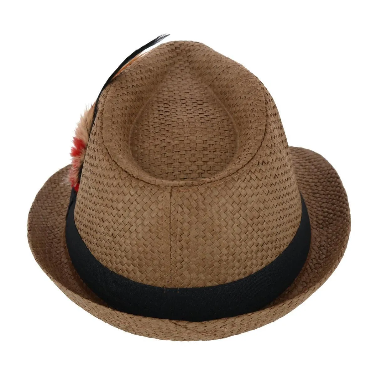 CTM® Westend Men's Vented Fedora Trilby Hat with Feather