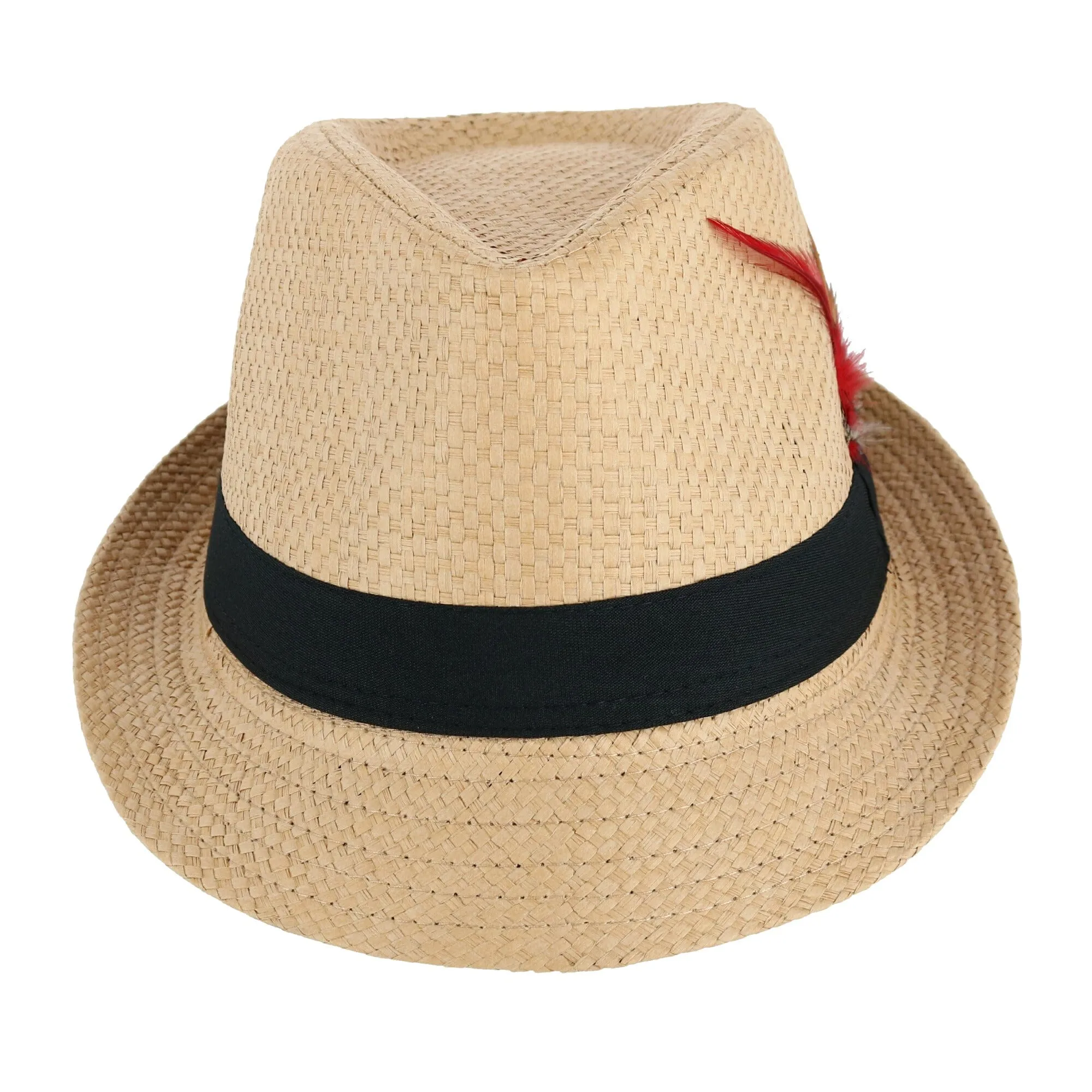CTM® Westend Men's Vented Fedora Trilby Hat with Feather
