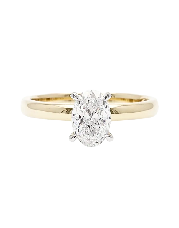 Diamond Ring - 1.01 carat Lab Grown Oval Diamond Ring in 18ct Yellow Gold - 785714
