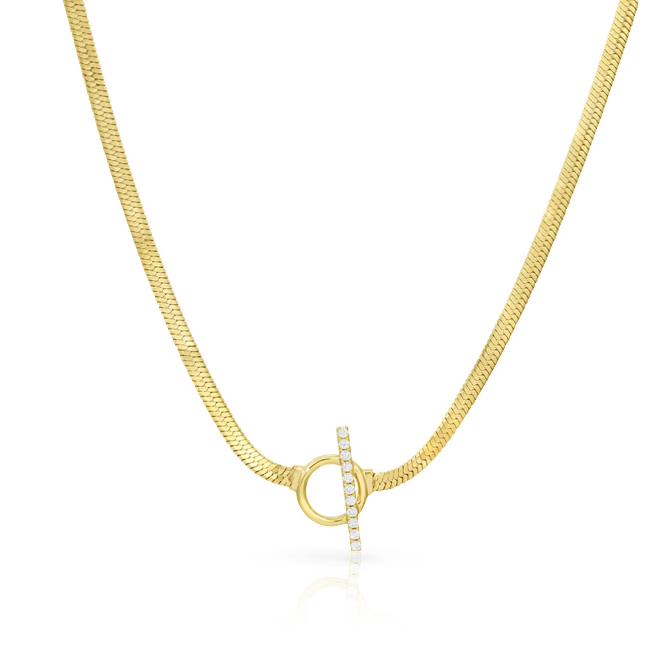 Diamond Toggle Herringbone Necklace