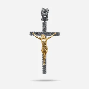 DIAMONDS'N'ROSES Polished Yellow Gold Crucifix Amulet