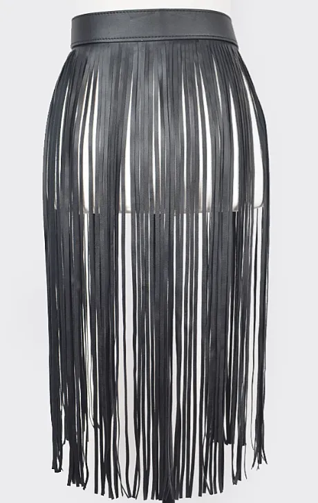 Double Buckle Fringe Belt