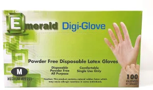 Emerald Latex Digi-Glove - Powder Free(Medium - Case/10 boxes)