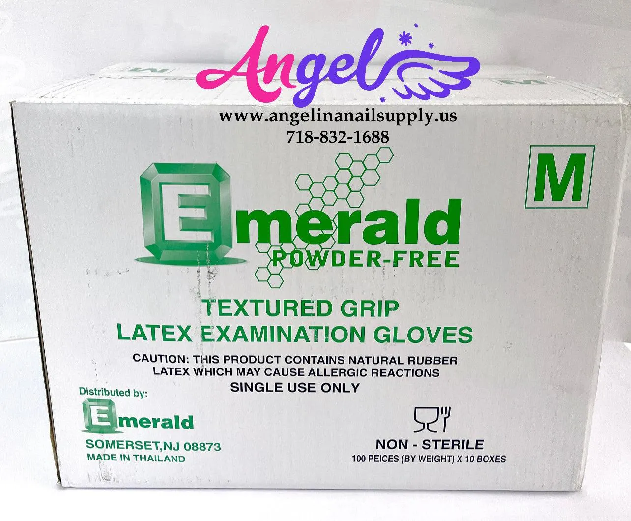 Emerald Latex Glove - Powder Free(Medium - Case/10 boxes)
