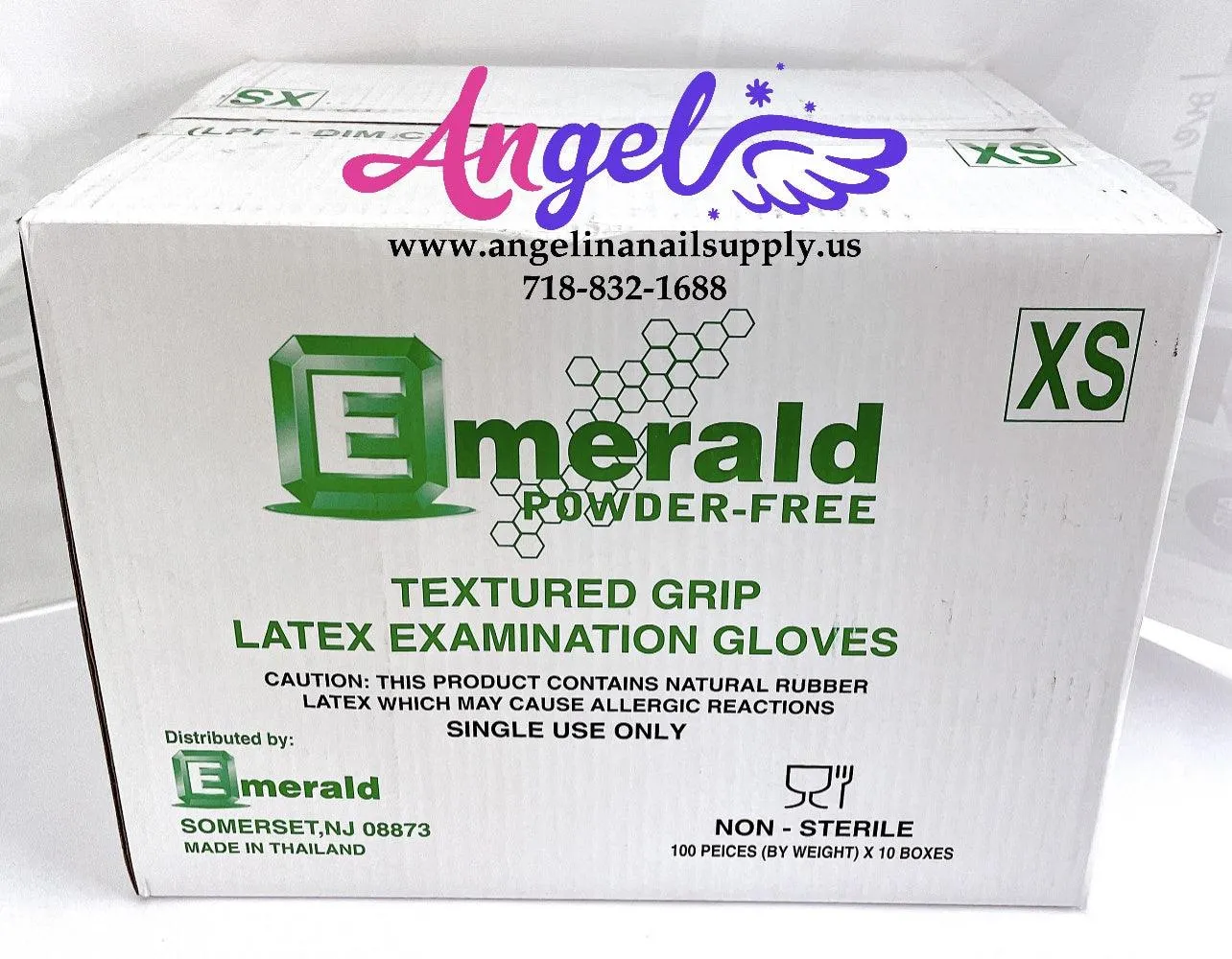 Emerald Latex Glove - Powder Free(X-Small - Case/10 boxes)