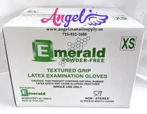 Emerald Latex Glove - Powder Free(X-Small - Case/10 boxes)
