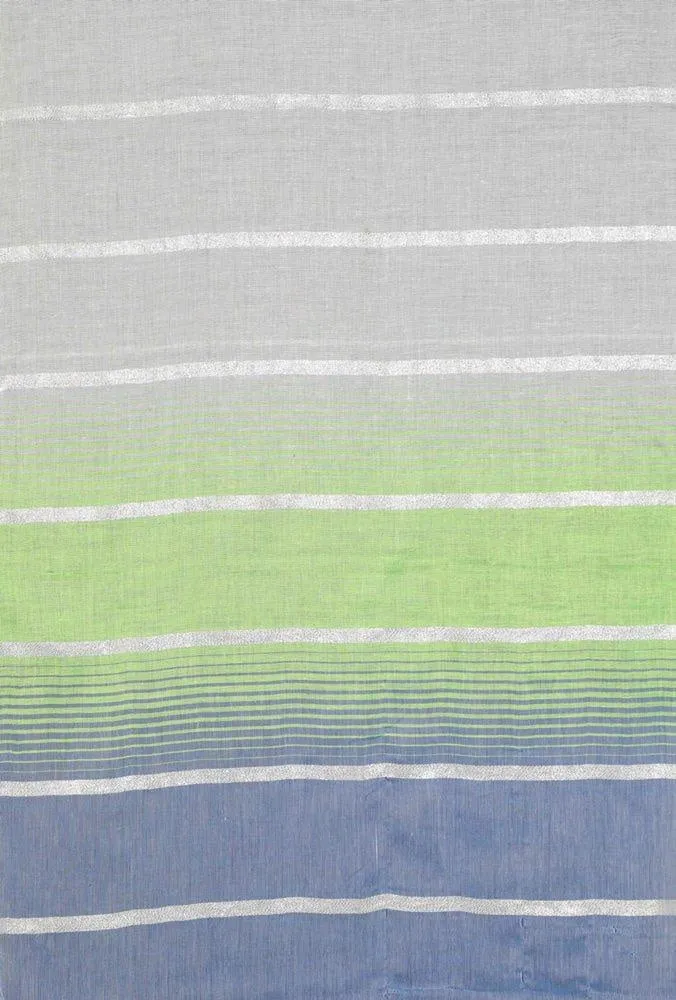 FabSeasons Striped super soft Neon Blue Cotton Scarf