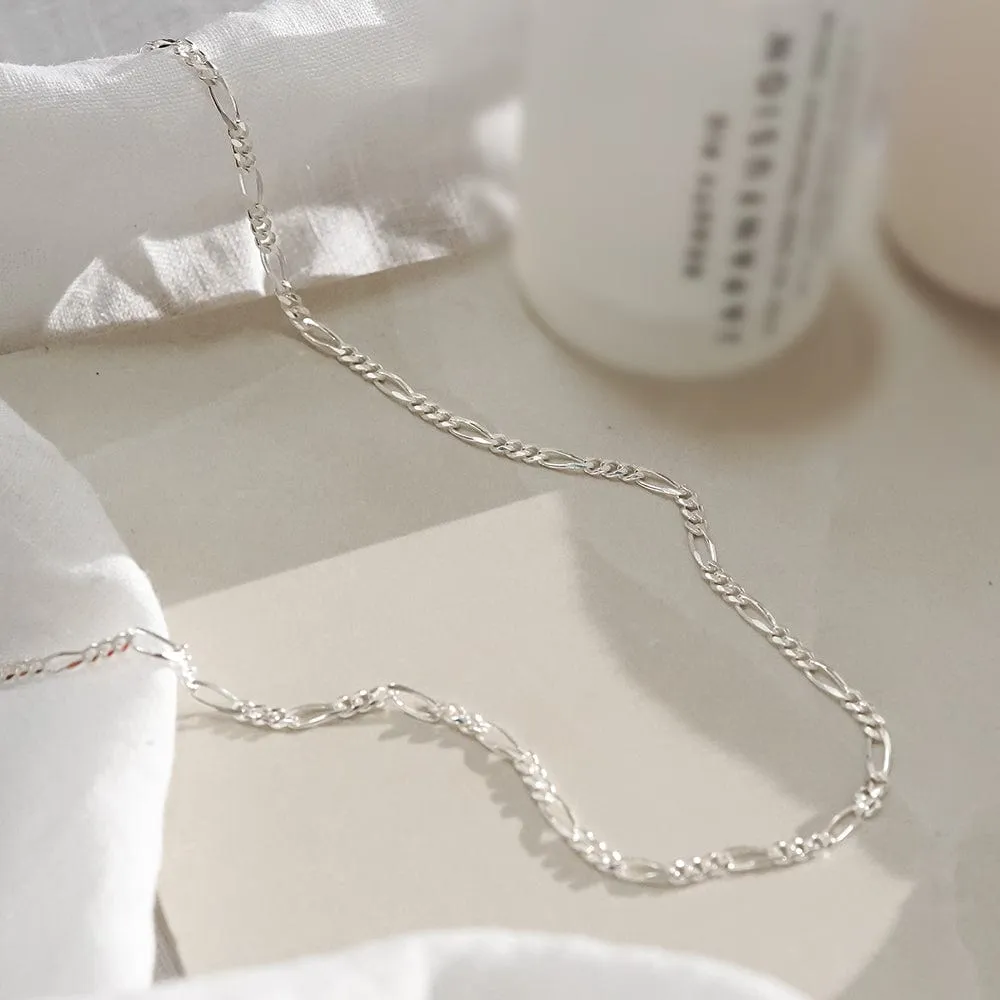 Figaro Chain Necklace Sterling Silver