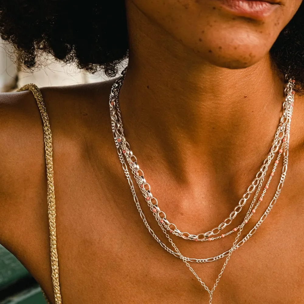 Figaro Chain Necklace Sterling Silver