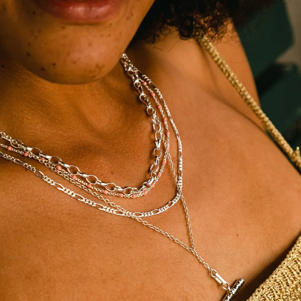 Figaro Chain Necklace Sterling Silver