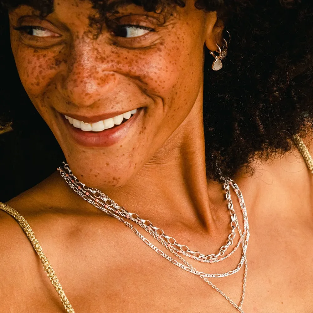 Figaro Chain Necklace Sterling Silver