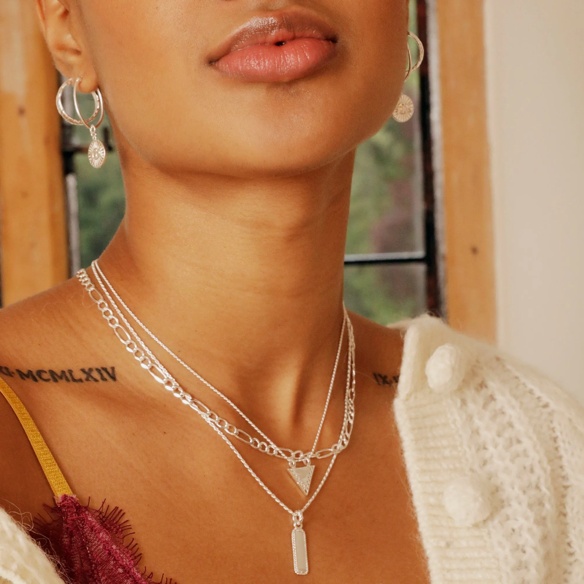 Figaro Chain Necklace Sterling Silver