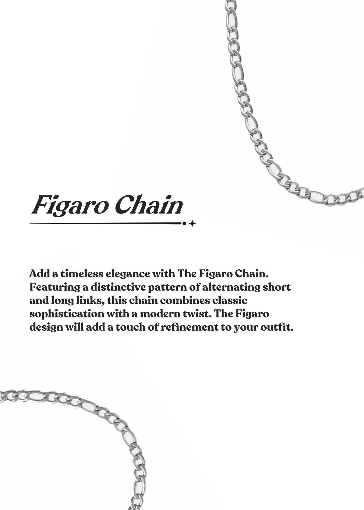 Figaro Link Chain 4mm Gold Plating