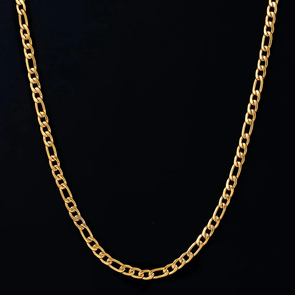 Figaro Link Chain 4mm Gold Plating