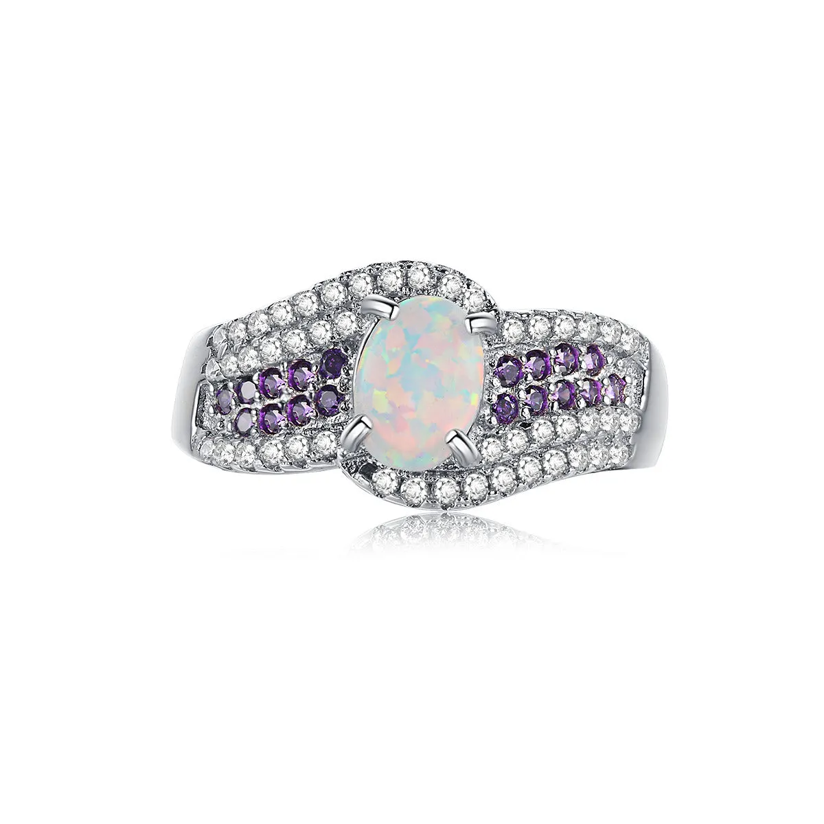 Finesse Opal Oval-Cut Ring in Sterling Silver