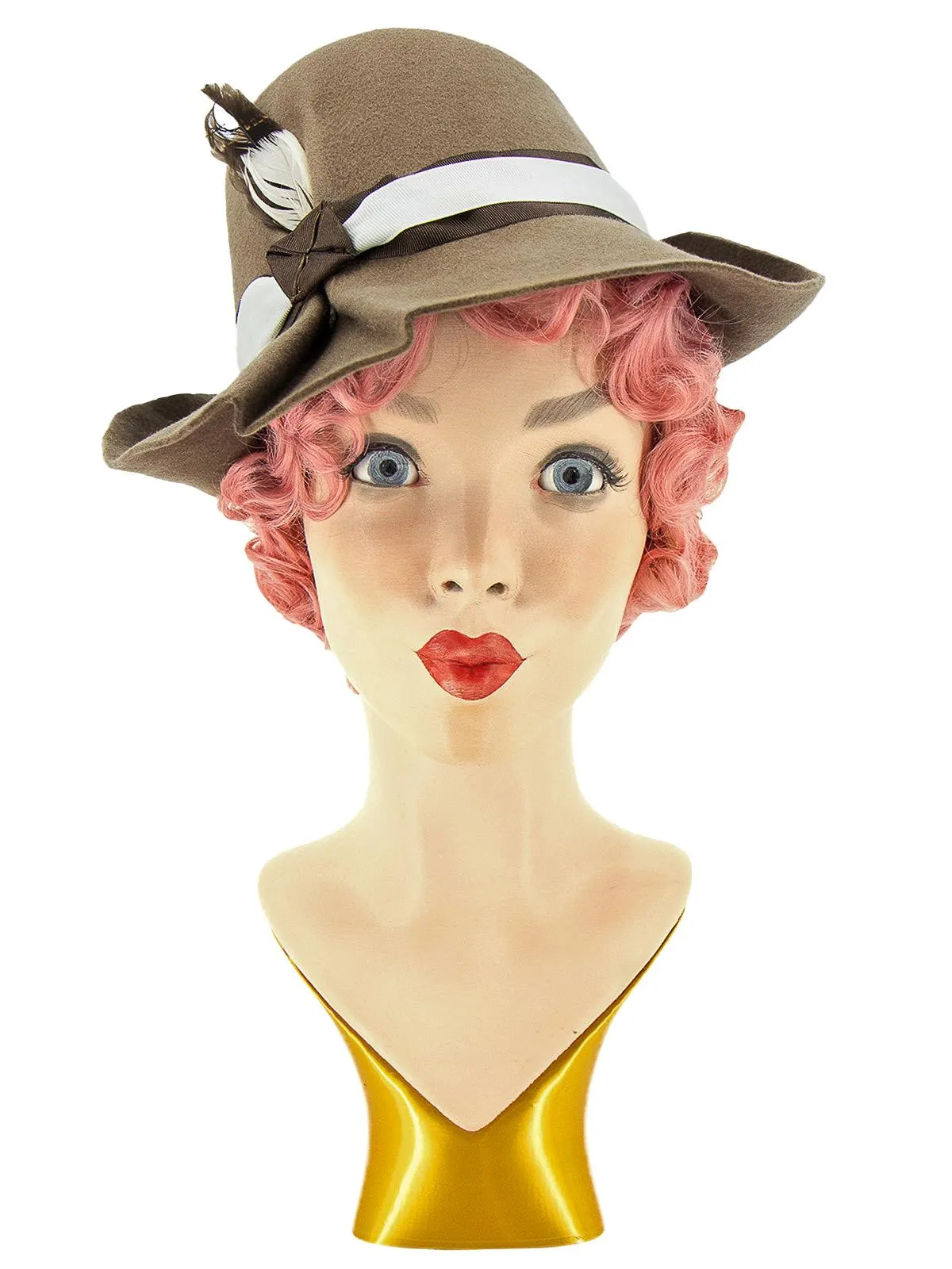 Hand Crafted 1940s Look Brown Felt Trilby
