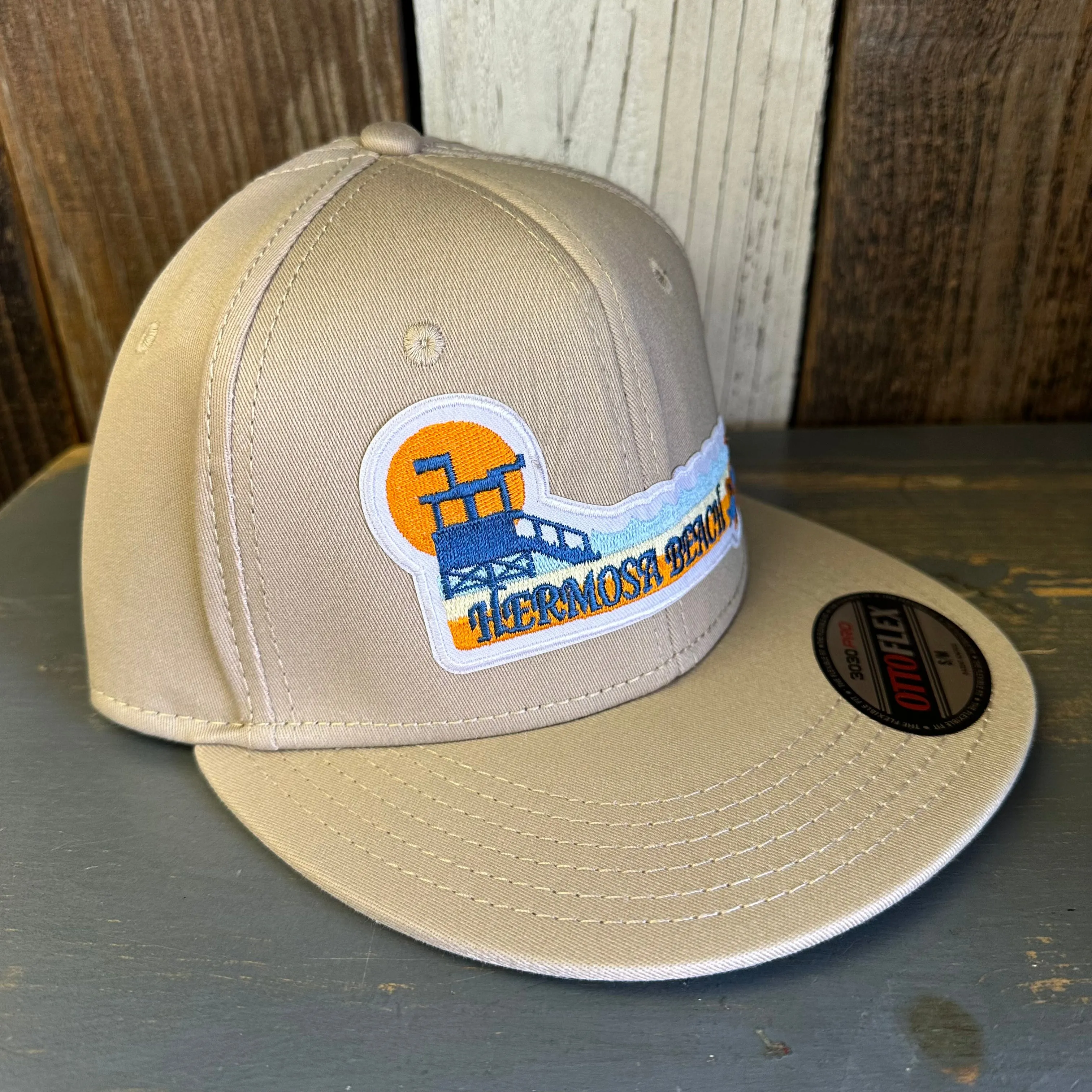 Hermosa Beach GOLDEN HOUR :: OTTO FLEX 3030 PRO Baseball Hat - Khaki